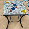 Dalle de Verre side table ~ 40cm square, 48cm high