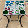 Dalle de Verre side table ~ 40cm square, 48cm high
