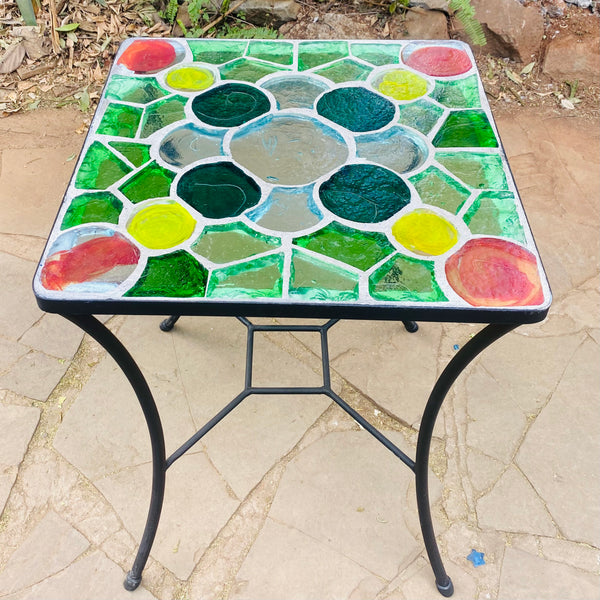 Dalle de Verre table ~ 60cm x 60cm square , 77cm high