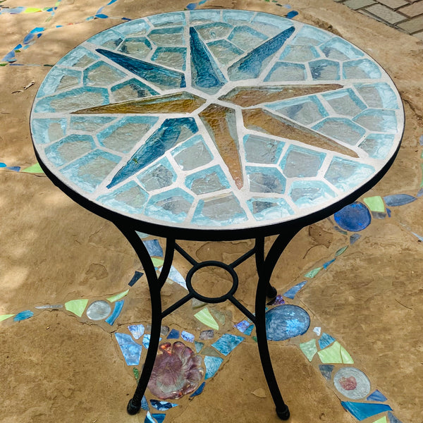 Dalle de Verre table ~ 60cm diameter, 77cm high