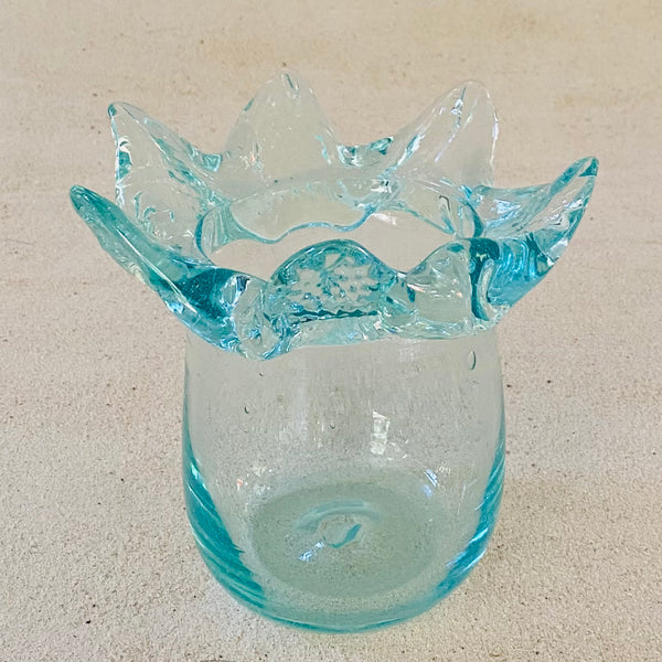 Blown glass - vase floppy (23cm) thick flower lip