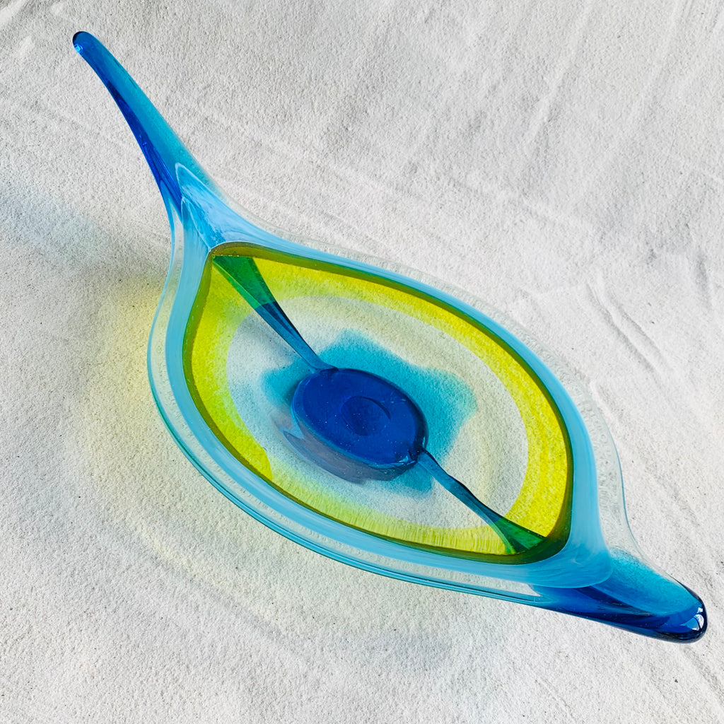 Blown glass - propellor ‘aegira’ bowl by Emil Kováč