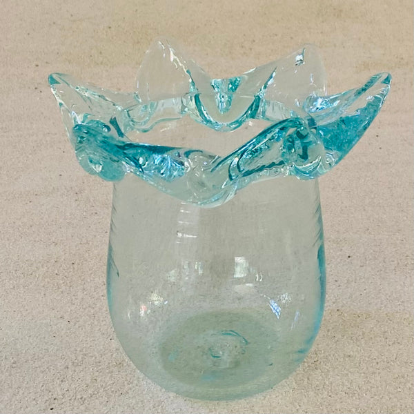 Blown glass - vase floppy (23cm) thick flower lip