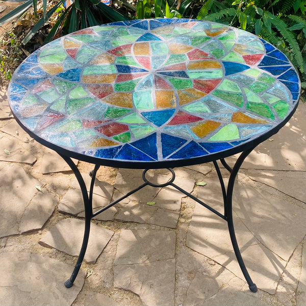 Dalle de Verre table ~ 100cm diameter, 77cm high