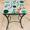Dalle de Verre side table ~ 40cm square, 48cm high