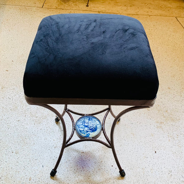 stool with cushion ~ 36cm square, 48cm high