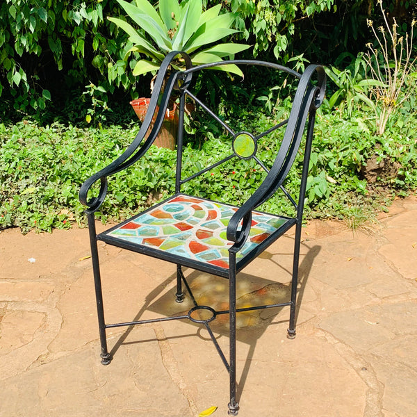 Dalle de Verre armchair ~ 43 x 41cm seat, 44cm high