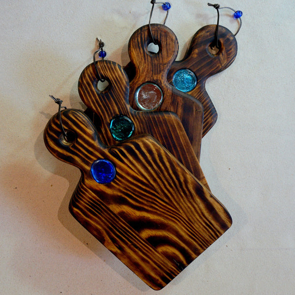 chopping board, small - chopping area 25x22cm, handle 15cm - total 39cm