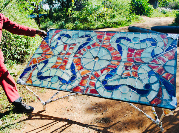 Dalle de Verre 'Deco' table ~ 160 x 80cm, 50cm high