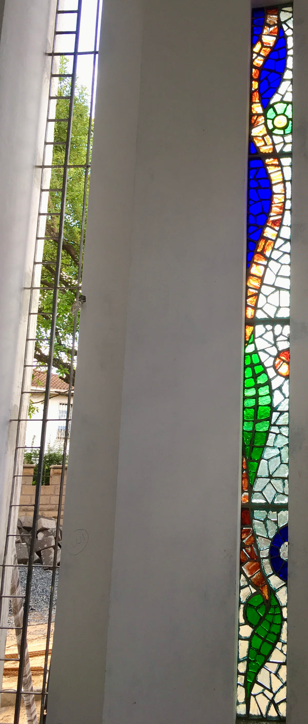 Dalle de Verre 'Colour Strip' 2 panels ~ 4 x 0.25m