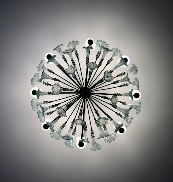 Chandelier 'Kitengela Classic' 8 light cups, clear flowers