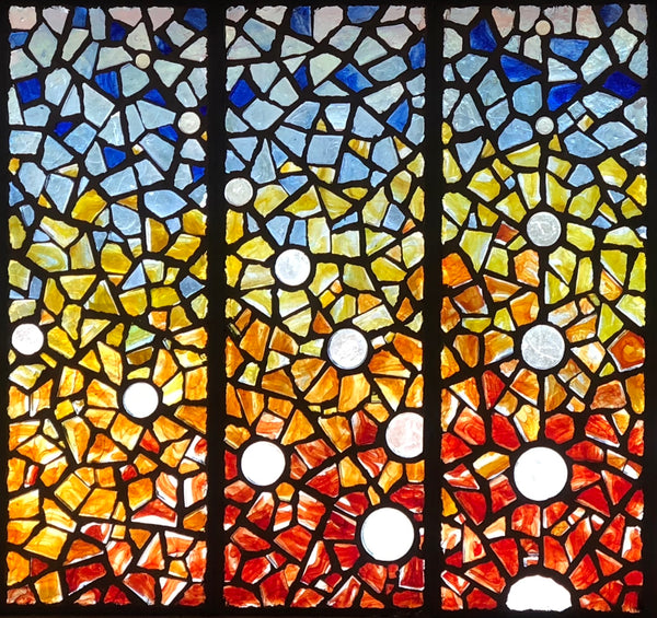 Dalle de Verre 'Zen-set' panel ~ 1.8 x 6.2m