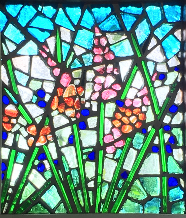 Dalle de Verre 'Country Garden' 2 panels ~ 1m square