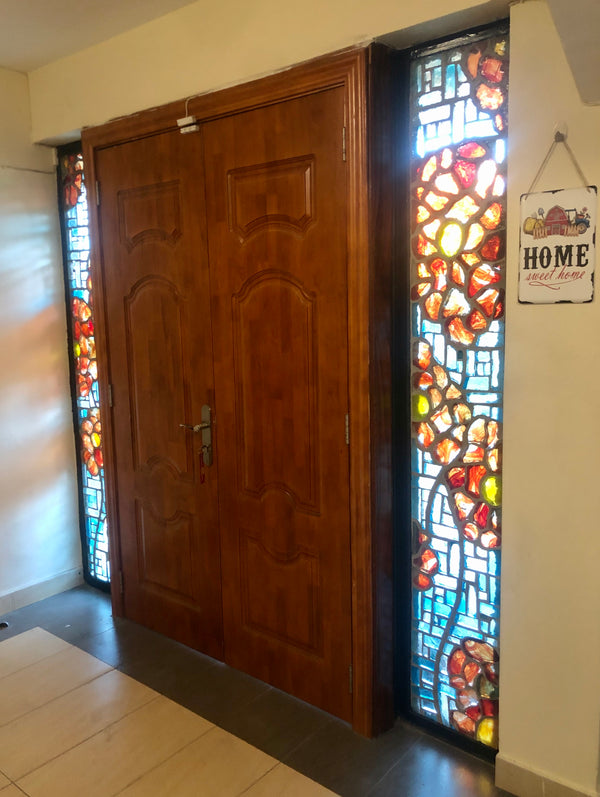 Dalle de Verre ‘O’Keefe Poppies’ door accent