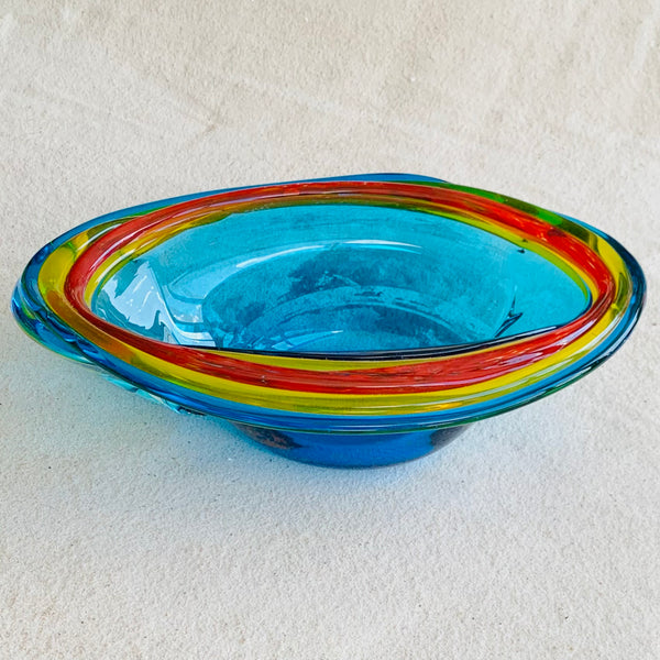 Blown glass - caelurim bowl by Emil Kováč