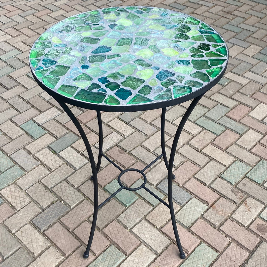 Dalle de Verre bar table ~ 76cm diameter, 106cm high