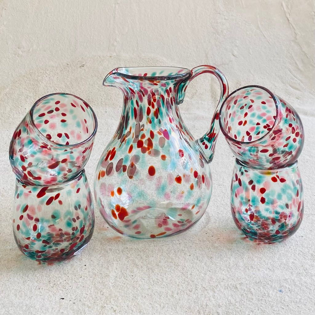 Blown glass - gift set 3 - jug & 2 tumblers