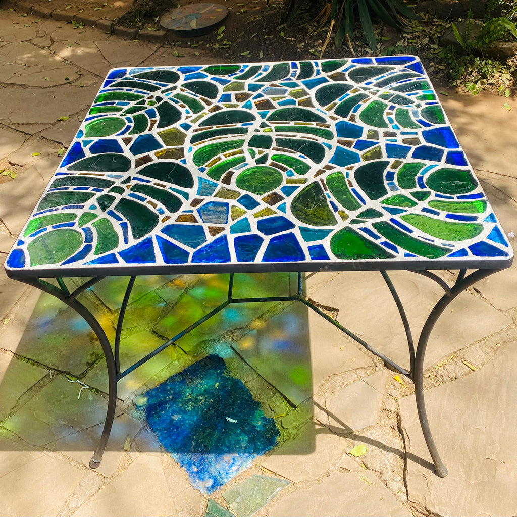 Dalle de Verre table ~ 100cm square, 77cm high