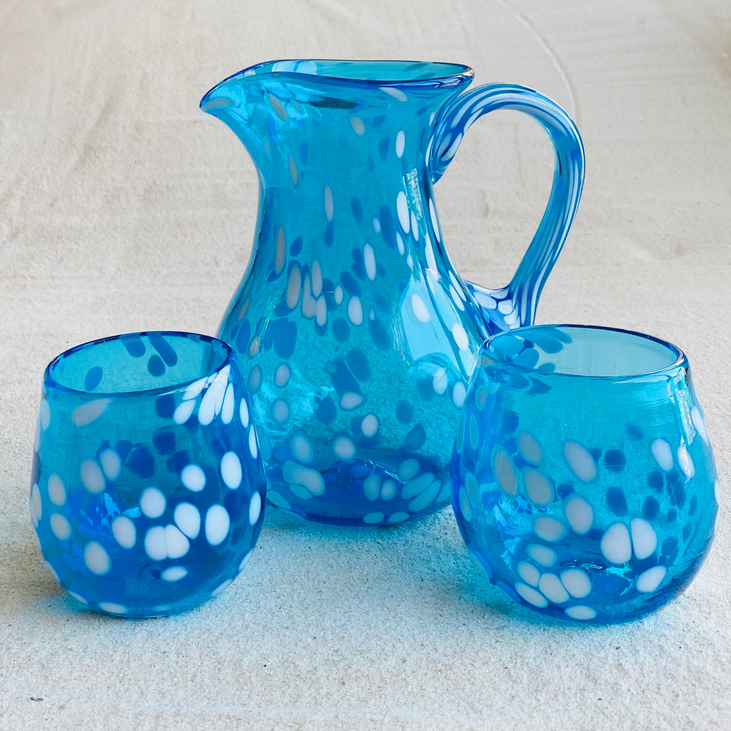 Blown glass - gift set 3 - jug & 2 tumblers
