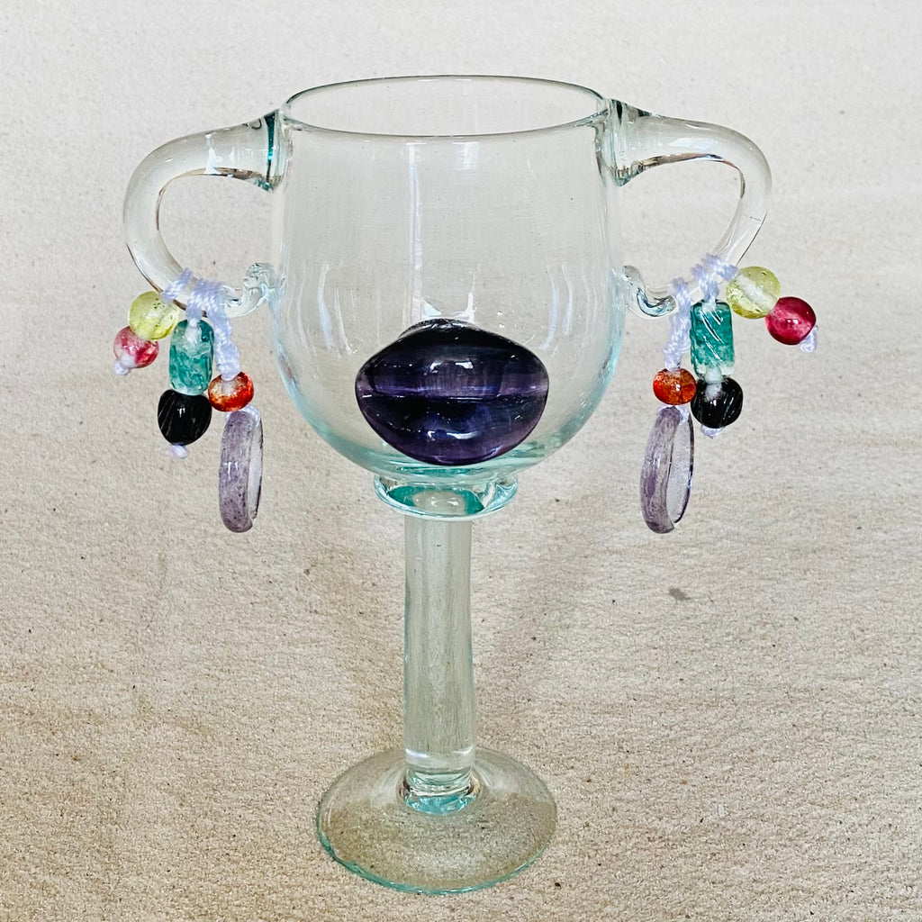 Blown glass - goblet 'Maasai' by Josja