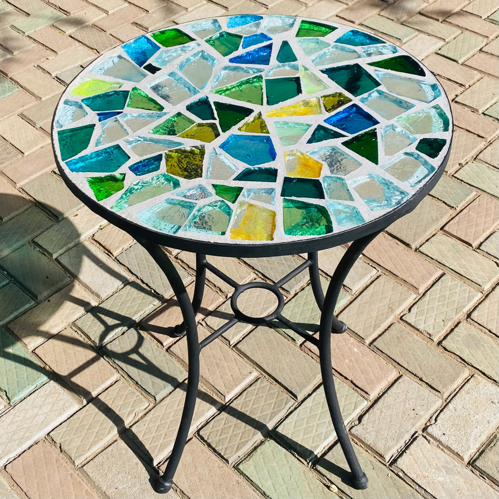 Dalle de Verre table ~ 60cm diameter, 77cm high
