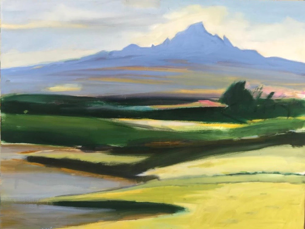 Painting - Mary Collis 'Early Morning ZigZag' - oil on canvas - 117cm x 82cm 2022