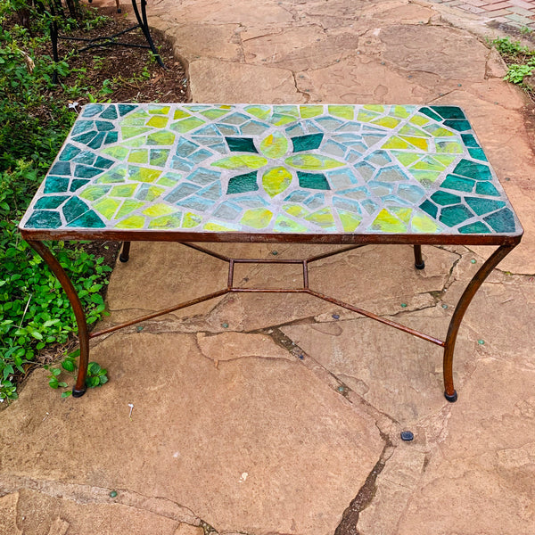 Dalle de Verre coffee table ~ 91 x 51cm rectangle, 50cm high