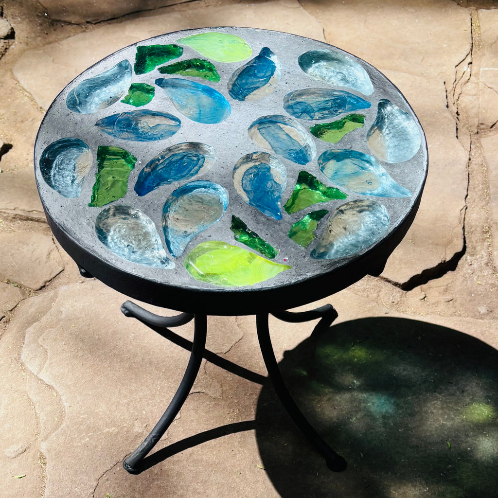 Dalle de Verre stool ~ 30cm diameter, 30cm high