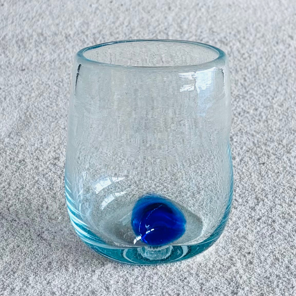 Blown glass - ‘Thumb’ler (short round dimple tumbler) ~ 300ml