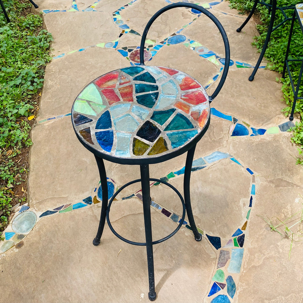 Dalle de Verre bar stool ~ 35cm seat, 76cm high