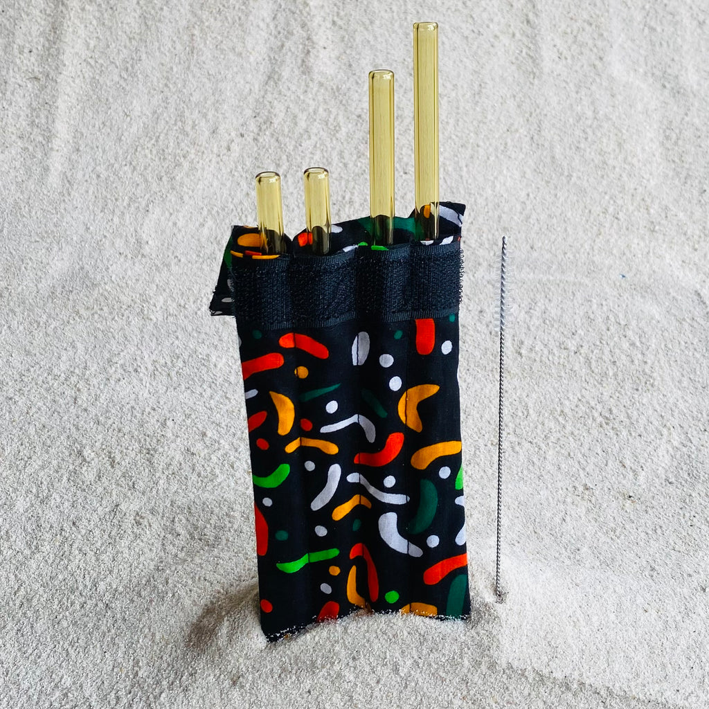 Glass straws - 4 in pouch