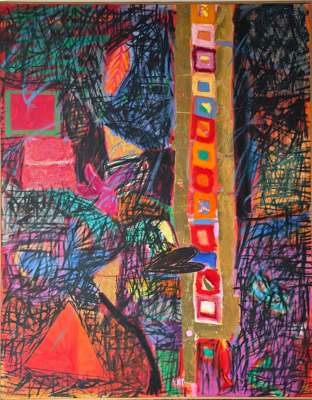 Painting - Mary Collis '🖤 Black Heart 🖤' - oil on canvas - 123cm x 122cm 2015