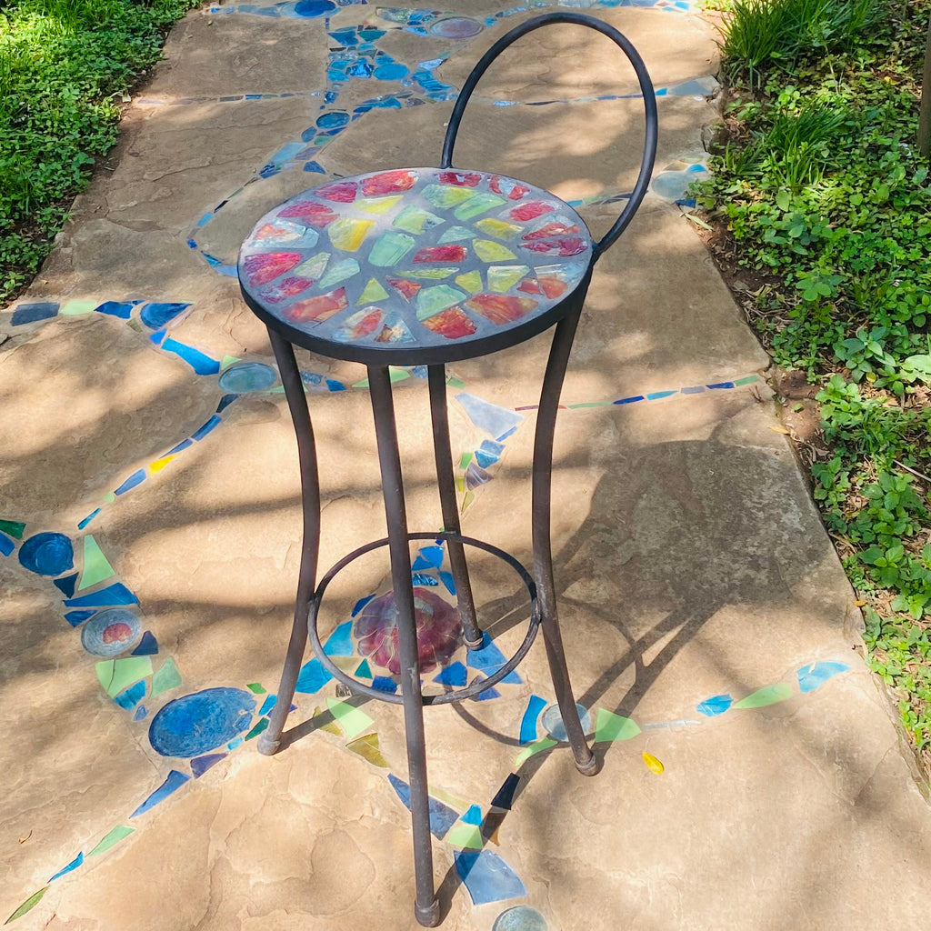 Dalle de Verre bar stool ~ 35cm seat, 76cm high