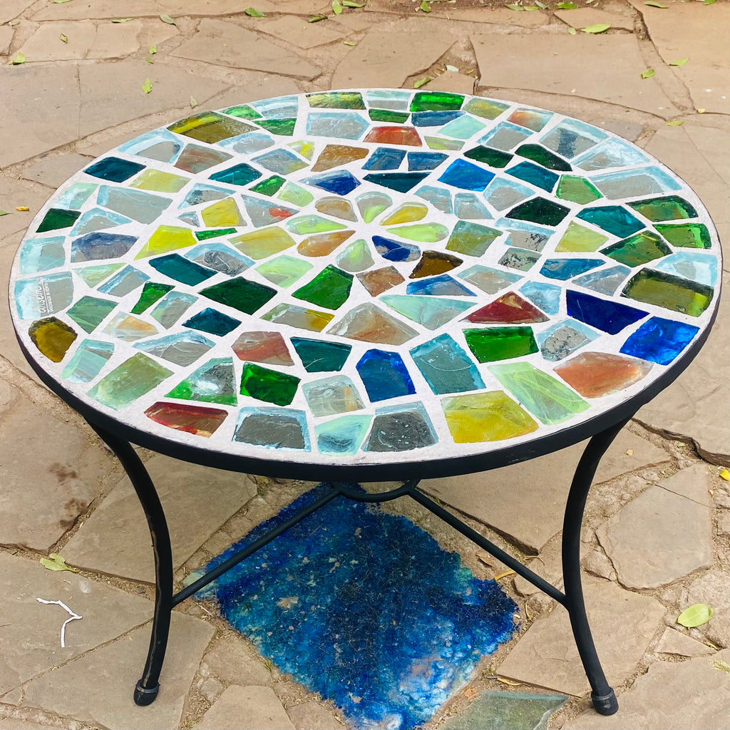 Dalle de Verre coffee table ~ 80cm diameter, 50cm high