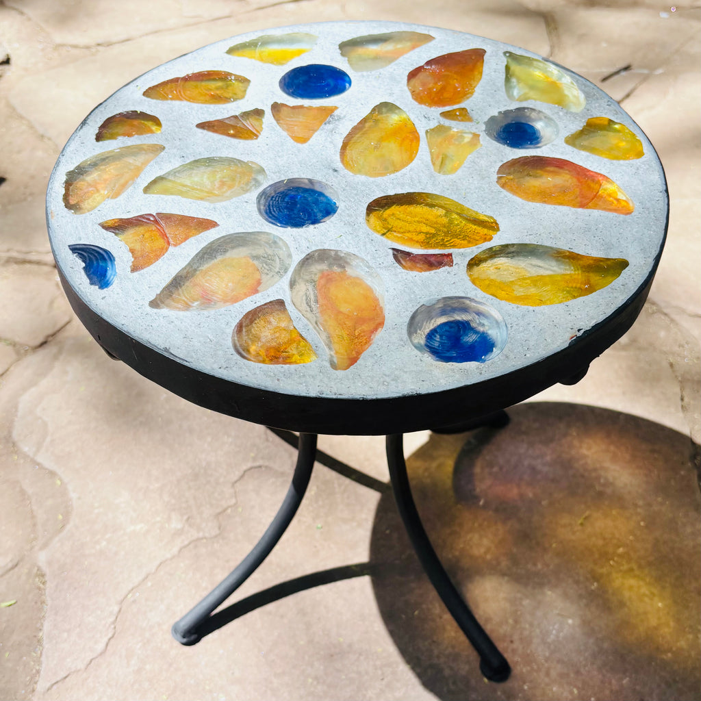 Dalle de Verre stool ~ 30cm diameter, 30cm high