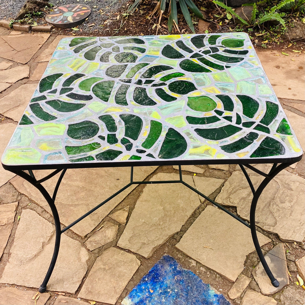 Dalle de Verre table ~ 100cm square, 77cm high