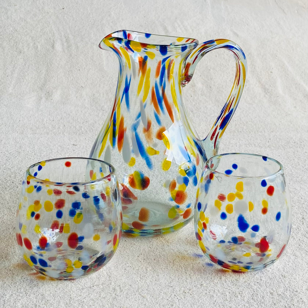 Blown glass - gift set 3 - jug & 2 tumblers