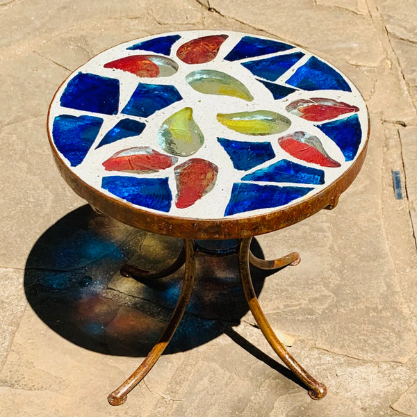 Dalle de Verre stool ~ 30cm diameter, 30cm high
