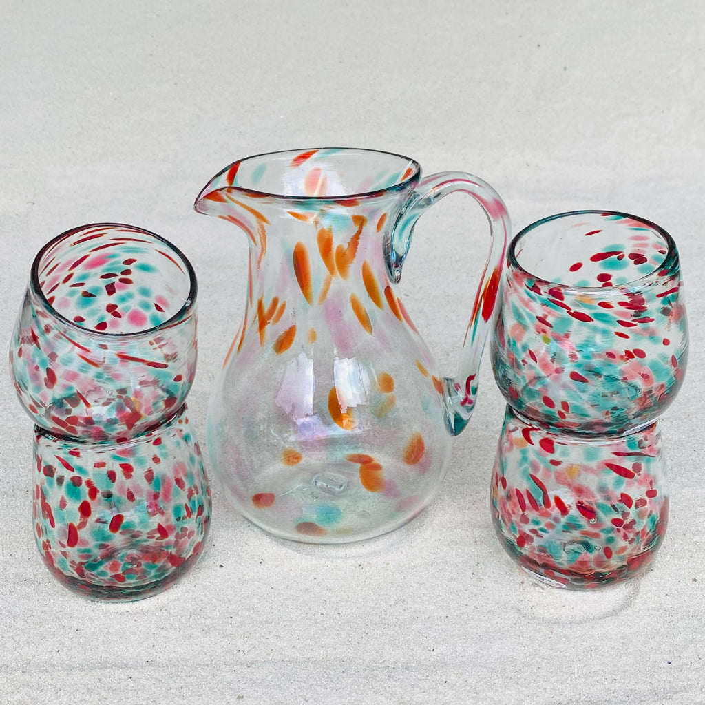 Blown glass - gift set 3 - jug & 4 tumblers