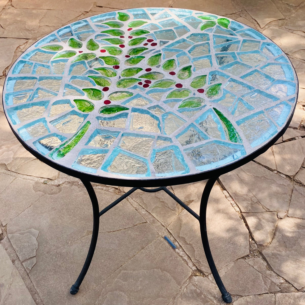 Dalle de Verre table ~ 80cm diameter, 77cm