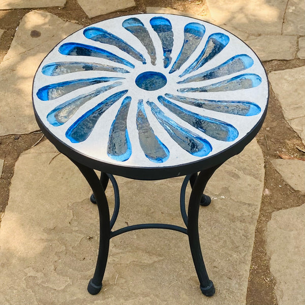 Dalle de Verre coffee table ~ 40cm diameter, 48cm high