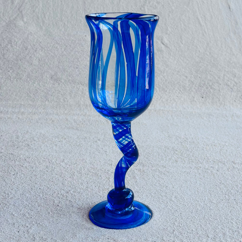 Blown glass - goblet (tall wine twist stem)