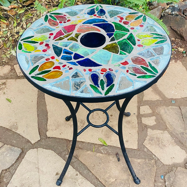 Dalle de Verre table ~ 60cm diameter, 77cm high