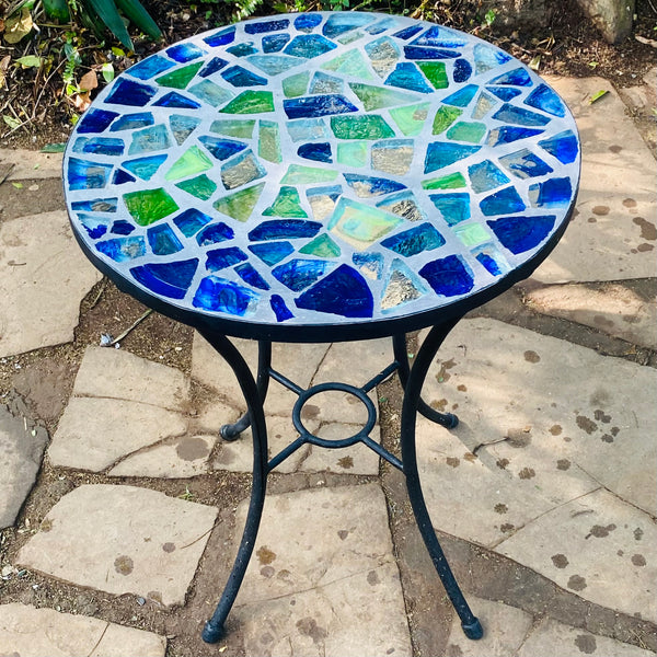 Dalle de Verre table ~ 60cm diameter, 77cm high