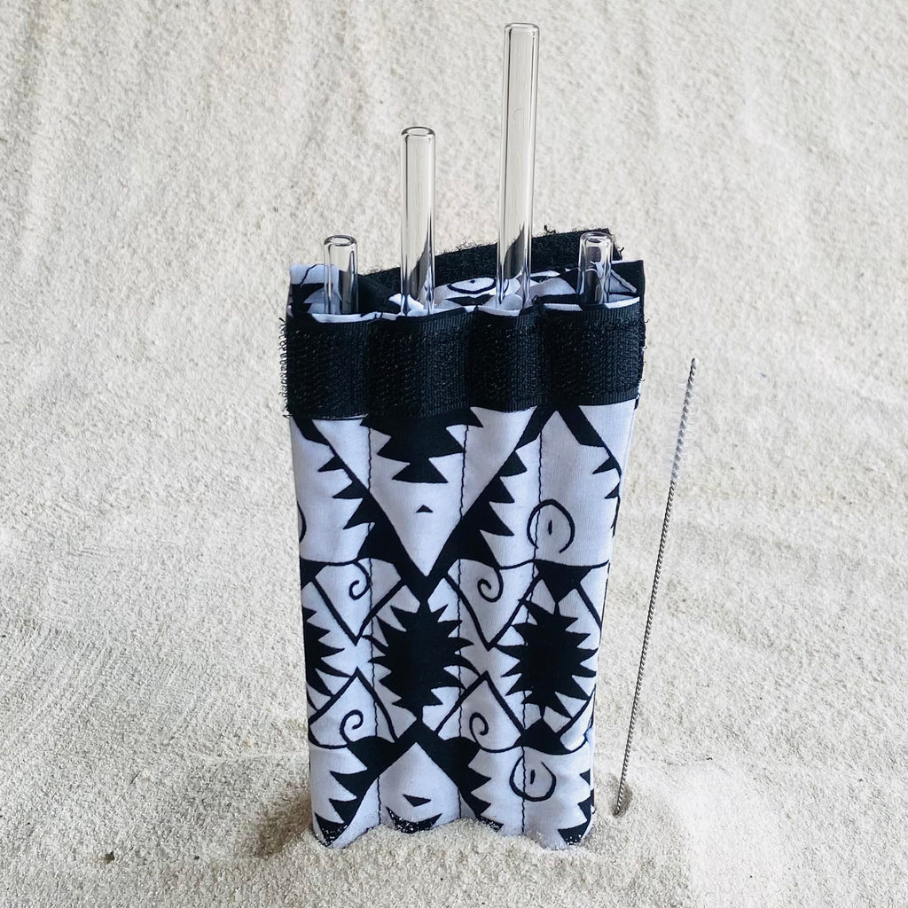 Glass straws - 4 in pouch