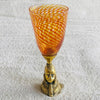 blown glass - brass base