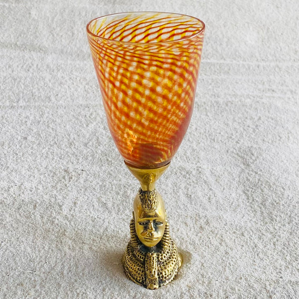 blown glass - brass base