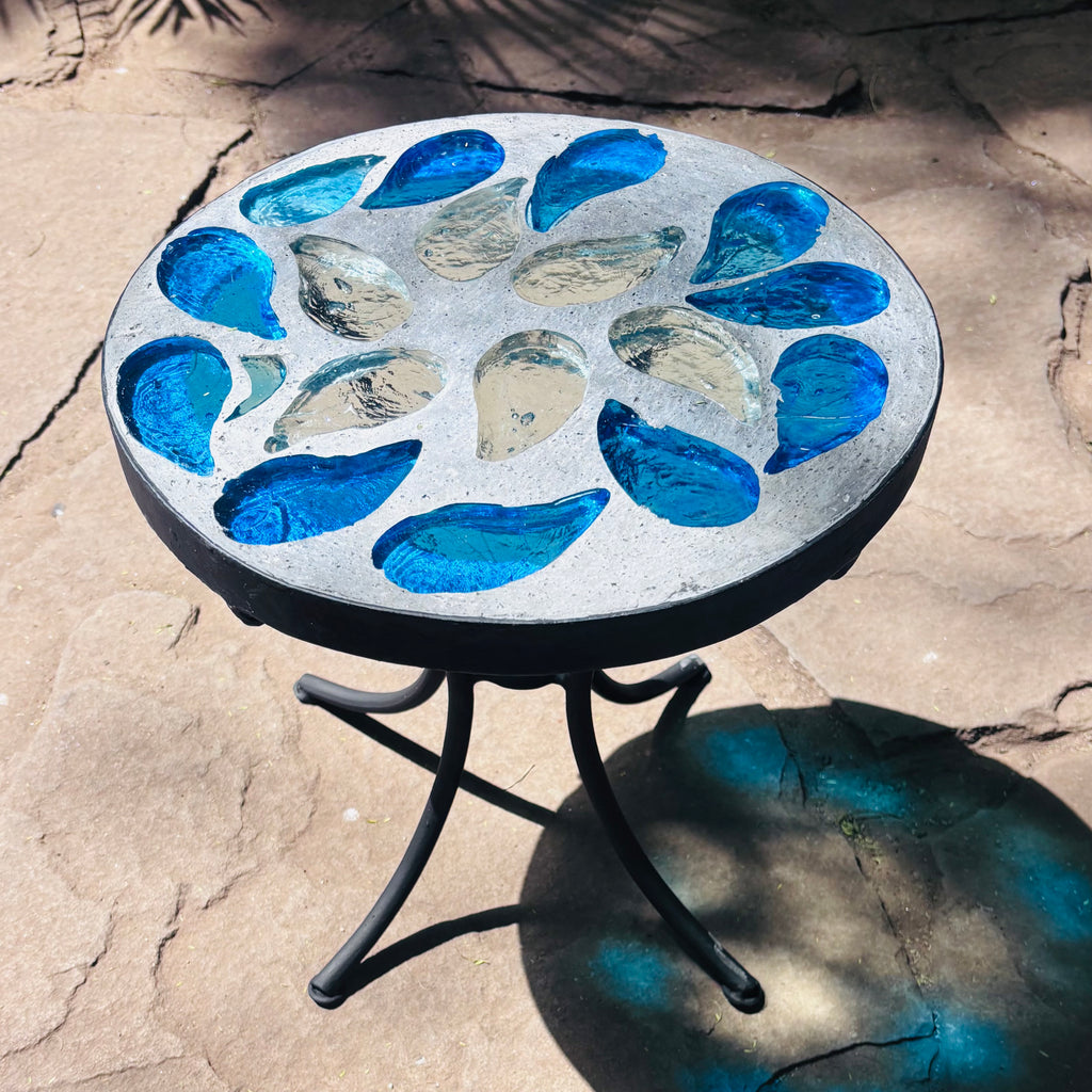 Dalle de Verre stool ~ 30cm diameter, 30cm high