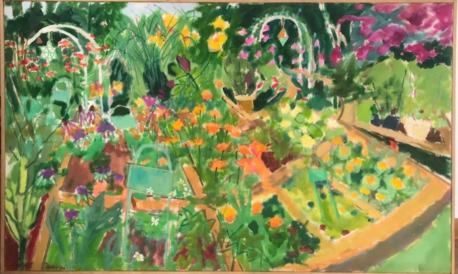 Painting - Mary Collis 'Physic Garden 2’ - oil on canvas - 128cm x 78cm 2022