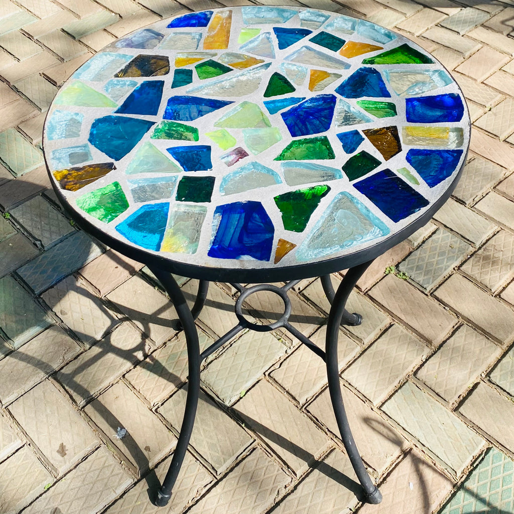 Dalle de Verre table ~ 60cm diameter, 77cm high